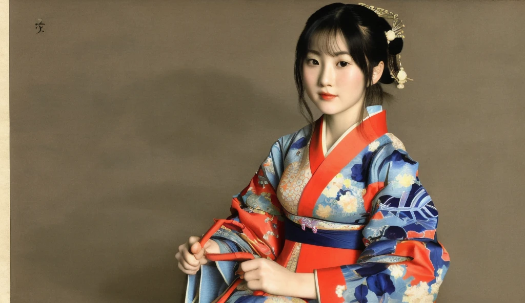 One woman wearing a kimono from the Edo period