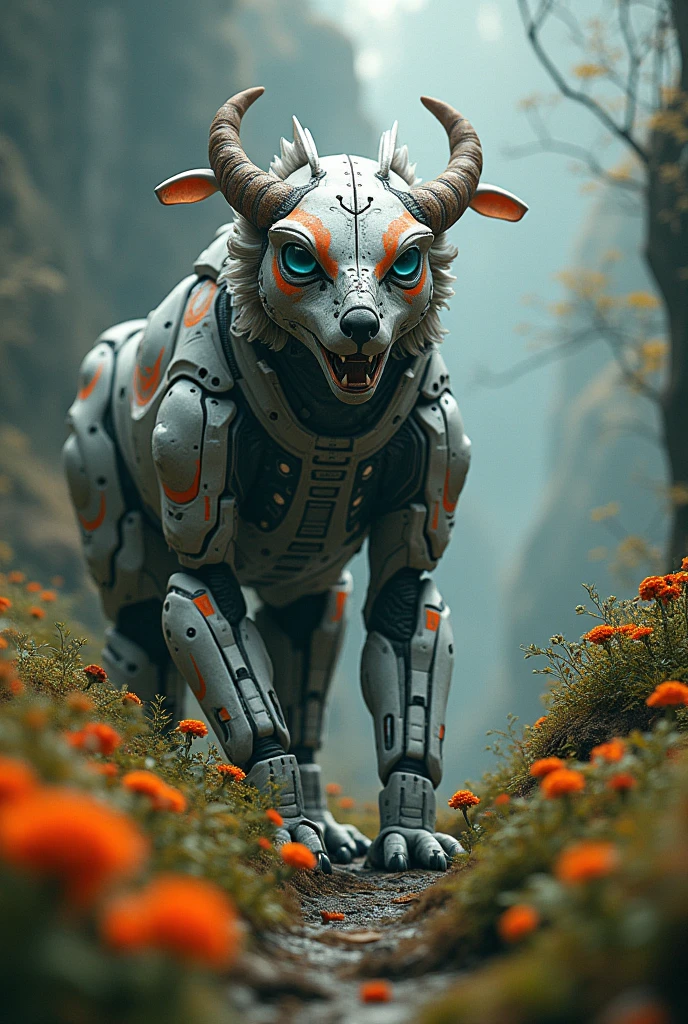 score_9,score_8_up, <lora:Reelmech_pony_ed_v1_3:1> a female, mechanical parts, reelmech, (full-body view ), science fiction, realistic, android, cable, in forest,