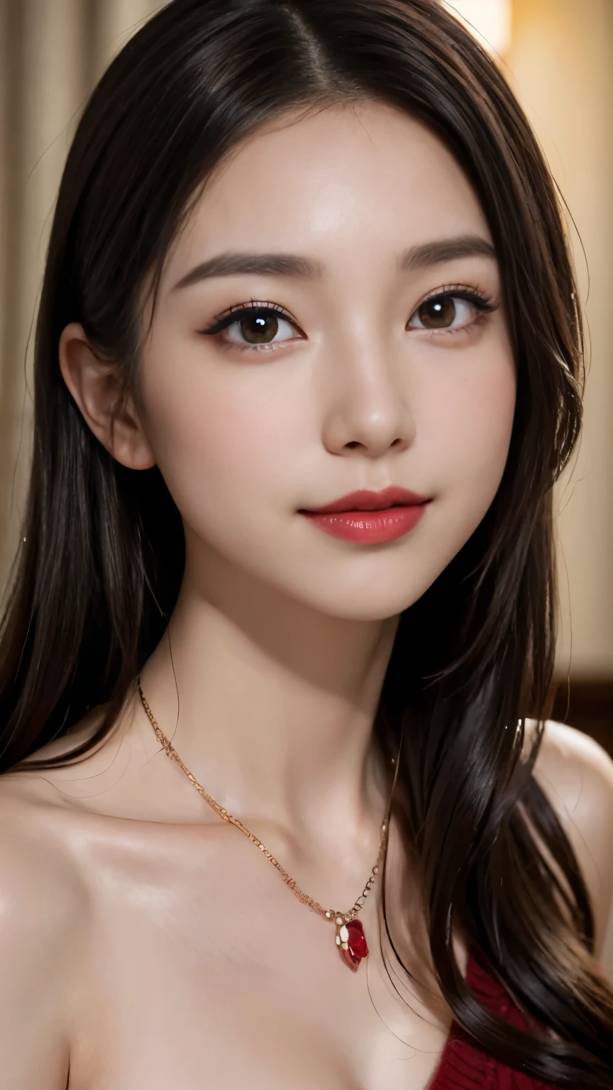 (Very high resolution at 32K, high detailing, highly accurate, masutepiece,a beauty girl1a person,Lori:1.3),Photography ,realisitic,shinny skin,Beautiful skin,fine-grained white skin,Detailed face,Detailed eyes、Very beautiful eyes with azure eyes,Detailed lips、Very beautiful face,Very well-formed face、Lifelike face,shiny beautiful lips,Beautiful eyebrows,Best Natural Makeup,Japan idle,Japanese ido,I can't take my eyes off very beautiful、21-year-old girl,Very beautiful girl,small and shapely breasts,、V-neck sweater、a necklace、耳Nipple Ring