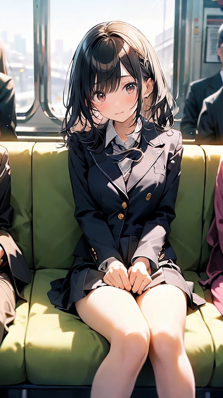 high school girl, take a train, Sucking penis