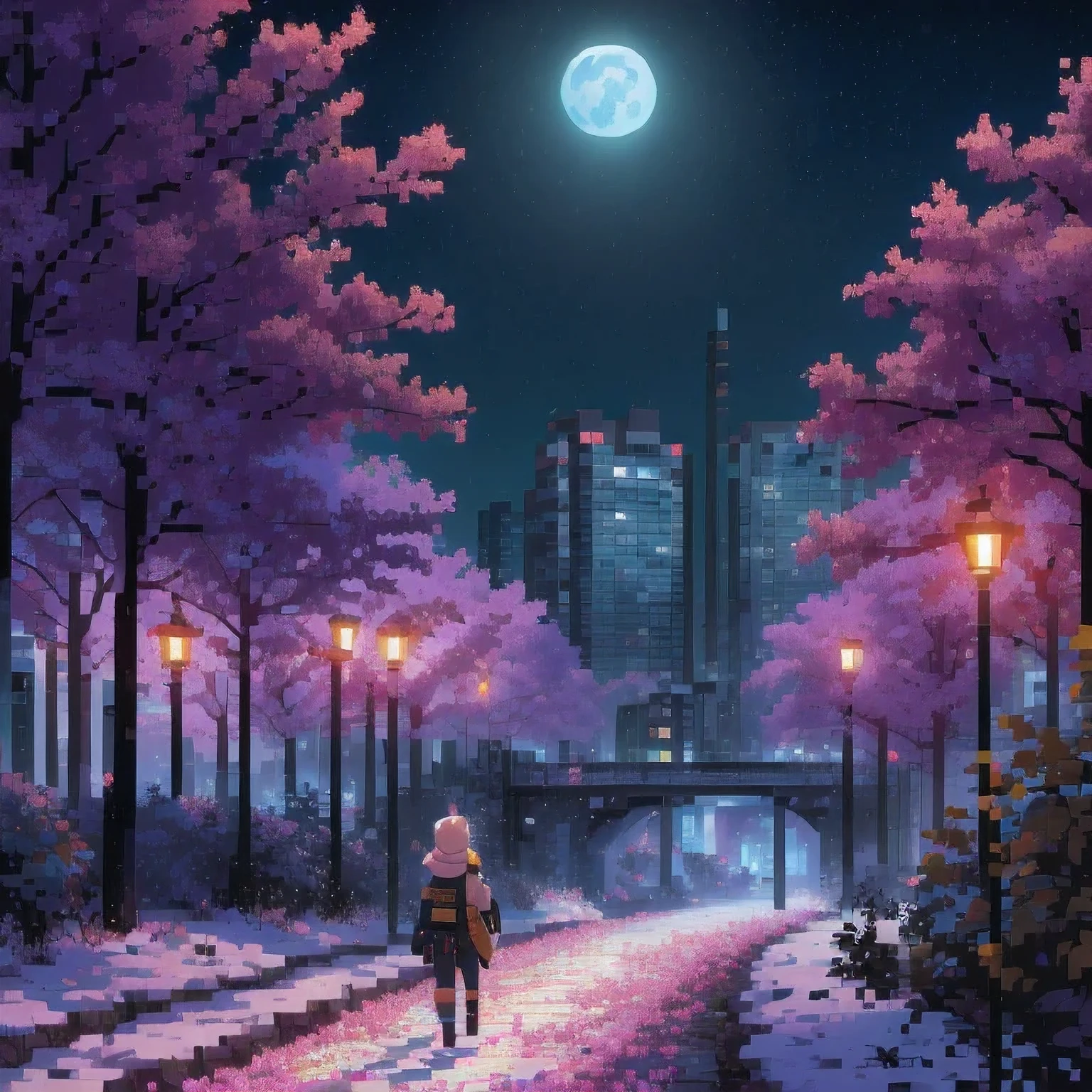 ((紫粉 City : 1.5)), (masterpiece), ( is the best quality: 1.0), ( Ultra High Resolution : 1.0), Detailed illustrations, Detailed Scenery , vibrant colors 紫粉 walking through the city, 8 K, night, Moon Clouds , ((magic, beautiful , Trees: 1.4 )), (( is the best quality, vibrant , 32 k Clear Lighting Effects )).
