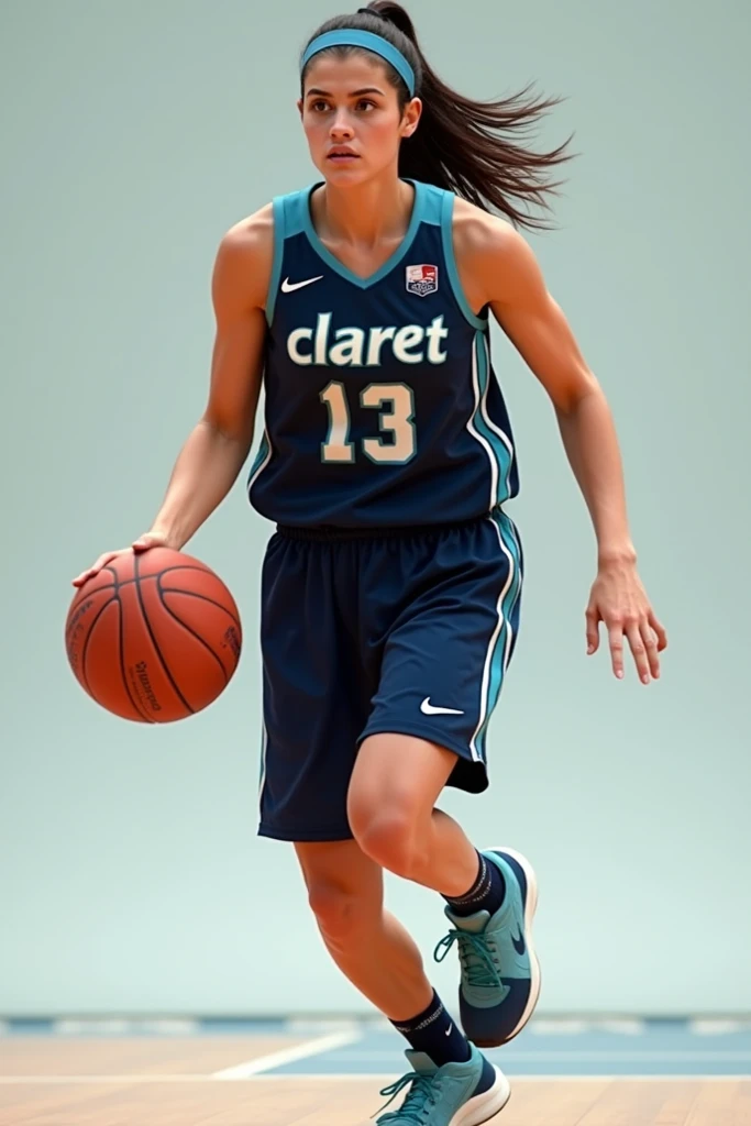 A woman playing ball