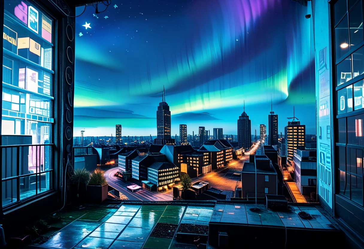 score_9, score_8_up, score_7_up, 3d, (Photo), (Scenic Background, View of Modern City, with a dense fog covering the ground, a large Modern Neon City with skyscrapers and tall buildings, aurora and stars fill the night sky: 1.3), extremely detailed, ray tracing, RTX, high saturation, high contrast, photon mapping, gloomy, (sharp image), (best quality), (detailed background), (intricate details), (lowkeylights_v2), (Dark), (Low-Key)
