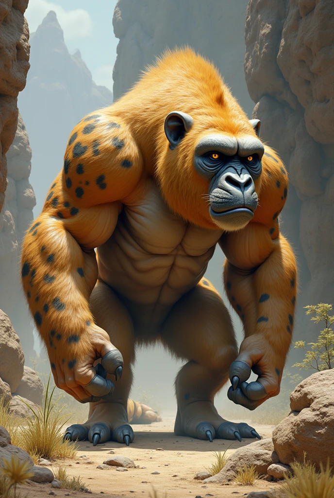A gorilla and lion fusion in 4K --auto --s2