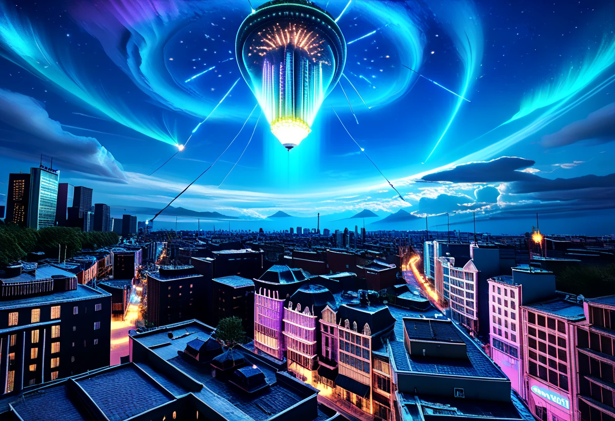 score_9, score_8_up, score_7_up, 3d, (Photo), (Scenic Background, View of Modern City from a high rise balcony, with a dense fog covering the ground, a large Modern Neon City with skyscrapers and tall buildings, meteor shower, aurora and stars fill the night sky: 1.3), extremely detailed, ray tracing, RTX, high saturation, high contrast, photon mapping, gloomy, (sharp image), (best quality), (detailed background), (intricate details), (lowkeylights_v2), (Dark), (Low-Key)
