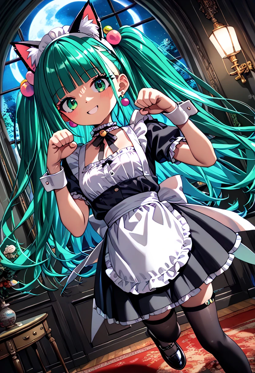 1 Girl、Silver Hair、Pale skin、Long Hair、Red flower hair ornament、Emerald green eyes、Small breasts、Short、Gothic Lolita Clothing、Big city、High resolution、highest quality、Detailed face、Anime Moe Art Style、abdomen、Cowboy Shot、healthy、Puffy nipples、Anime Best Girl, cute anime girl、Panties、Skirt Lift、Self Lift、Groin