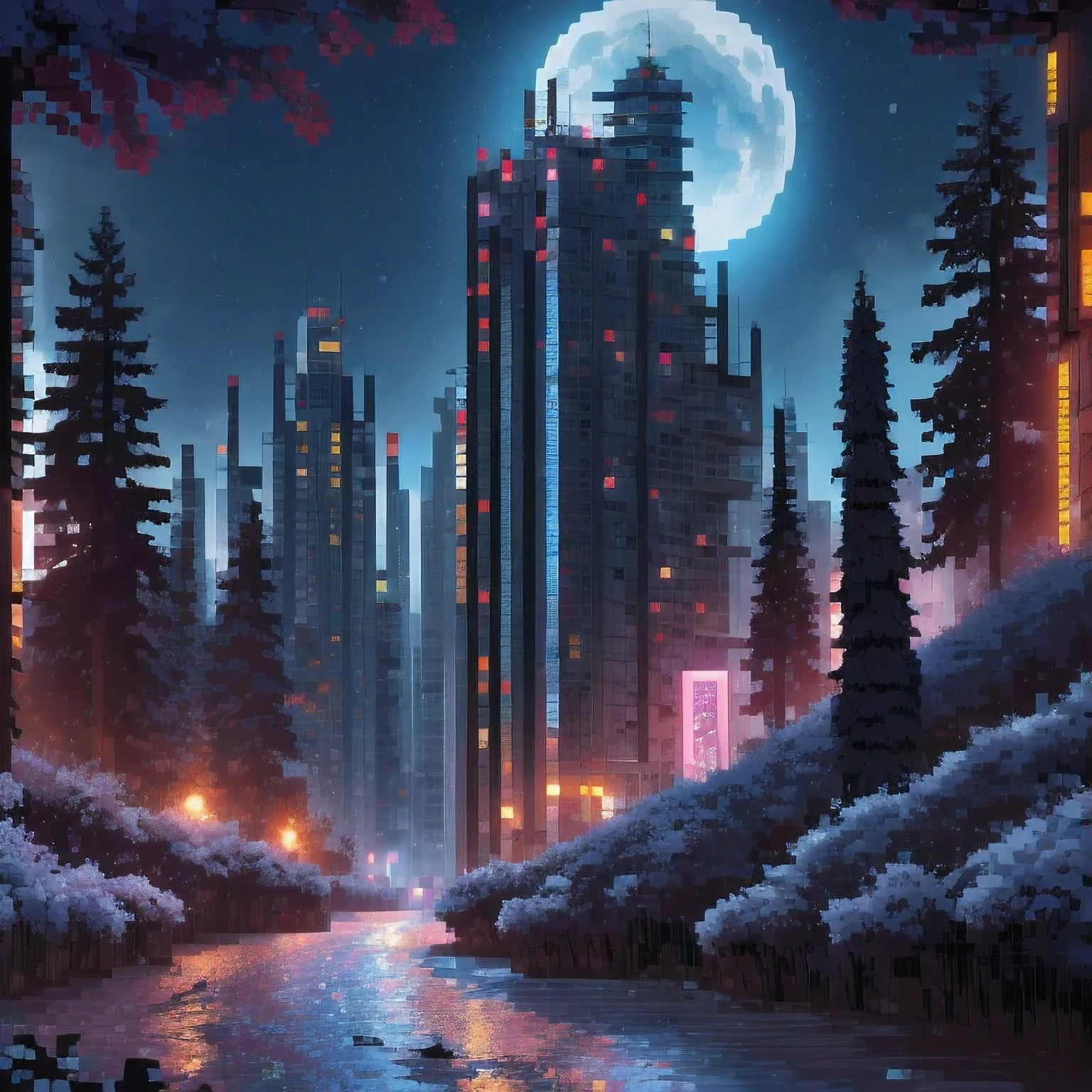 ((紫粉 City : 1.5)), (masterpiece), ( is the best quality: 1.0), ( Ultra High Resolution : 1.0), Detailed illustrations, Detailed Scenery , vibrant colors 紫粉 walking through the city, 8 K, night, Moon Clouds , ((magic, beautiful , Trees: 1.4 )), (( is the best quality, vibrant , 32 k Clear Lighting Effects )).
