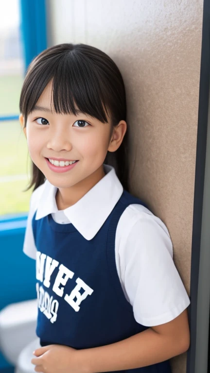 highest quality、pay attention to details、beautiful eyes、perfect eyes、thin hair、beautiful hair、perfect hair、8K、Detailed Responsible Person、beautiful head、Perfect head、NSFW ,  , (cute , 10 years old , Japanese , female primary school student、Fashion Model , three girls ,  shape、height 134cｍ、 body、Short body , ) , (brunette hair ,  )  , (heavy breathing、provocative look、look at the camera、blush , Full Mouth、Grinning mouth , black eye , 0)  ,  ( cardigan、 uniform 、The clothes are fluffy)(whole body、whole bodyキャプチャ , medium full shot、high angle  , spread your legs wide)(school classroom , Natural light) ,