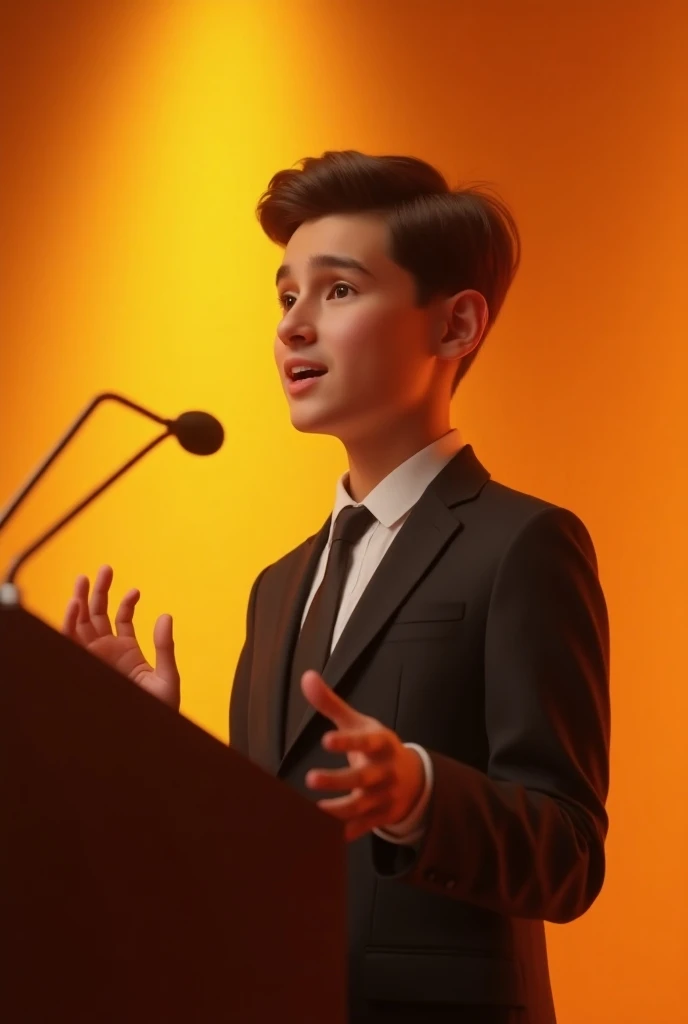 Reporter, holding a microphone, asking questions