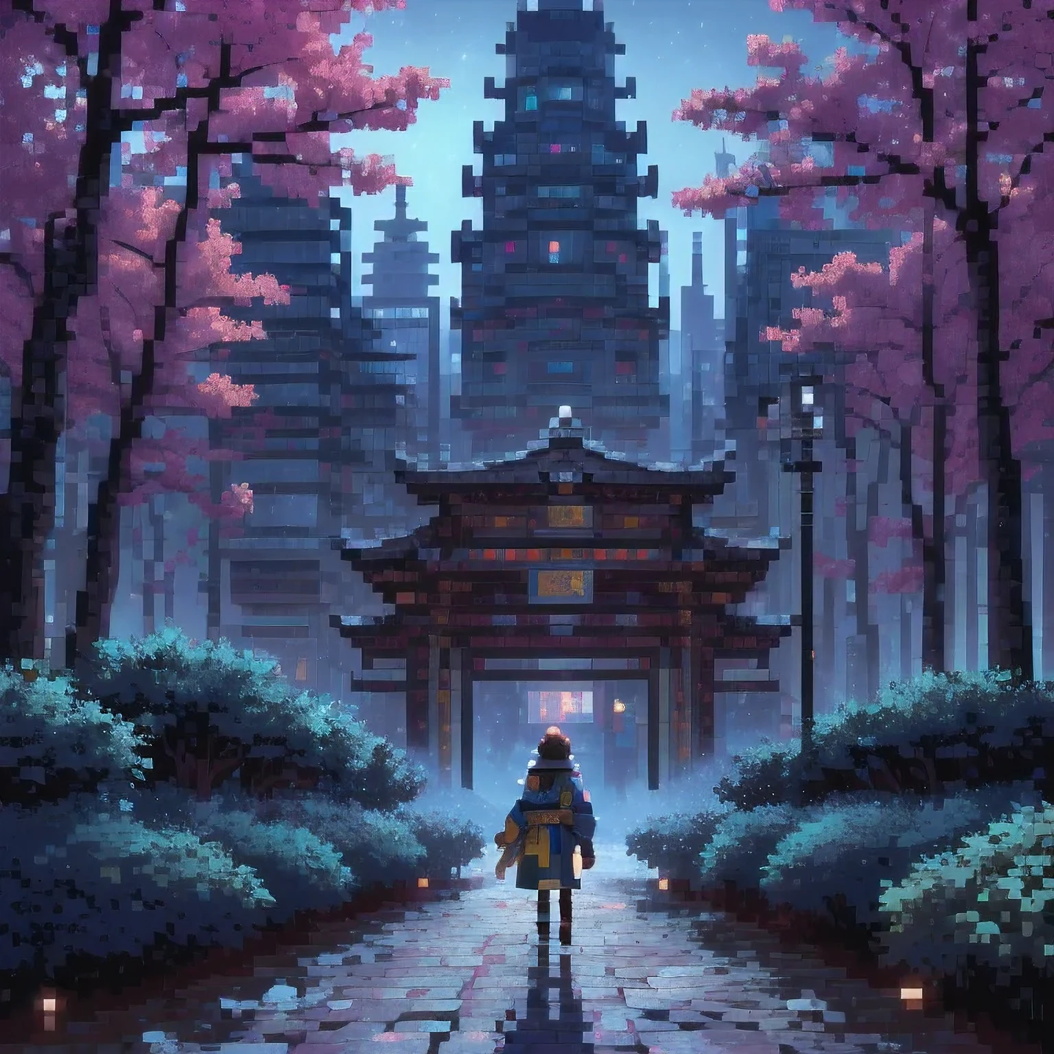 ((紫粉 City : 1.5)), (masterpiece), ( is the best quality: 1.0), ( Ultra High Resolution : 1.0), Detailed illustrations, Detailed Scenery , vibrant colors 紫粉 walking through the city, 8 K, night, Moon Clouds , ((magic, beautiful , Trees: 1.4 )), (( is the best quality, vibrant , 32 k Clear Lighting Effects )).
