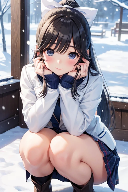 Takane Manaka、 Shiny brown long hair、 ribbon ponytail,、 beautiful brown eyed  、smile、Sparkling Eyes, (fine grain)、 very detailed eyes、 extremely detailed face,  very detailed eyes, masterpiece,  best quality,  high definition , ( best quality,masterpiece:1.2),Alone,Alone、 cowboy shots、nsfw、




Limb details, winter, ( it's snowing :1.2), Night snow scene:1.2,  1 girl,  cute and sexy 29-year-old slim woman with beautiful sensual taste,  white skin, (Snow fell on my body and clothes.:1.2), ((Laughter:0.9,   Will Totally Fascinate You  :1.0)),
 (Chunky short jacket over whそれe long sleeve mohair knそれ sweater:1.3, tweed mini skirt:1.1), (( plump chest :1.05)),  Short Boots, (Look straight ahead at the , Bend your knees and squat on the snow), (  BEAUTIFUL BLUE EYES WITH A Bandage All Over ,  beautiful eyes that feel eros :0.85),  Sexy Face:0.4, (美しい官能的な味わいを感じさせる:0.85), ((Perfect and extremely cute:0.9))