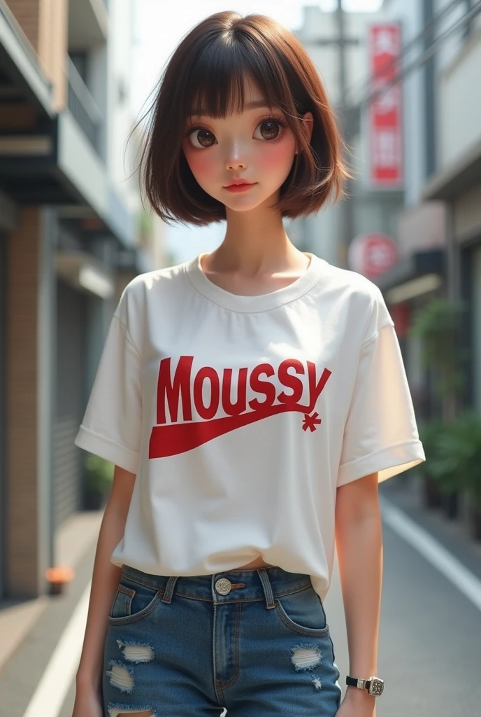 Muchirimchimuchi、kawaii、Thick, round-faced、Short black hair、middle school girl