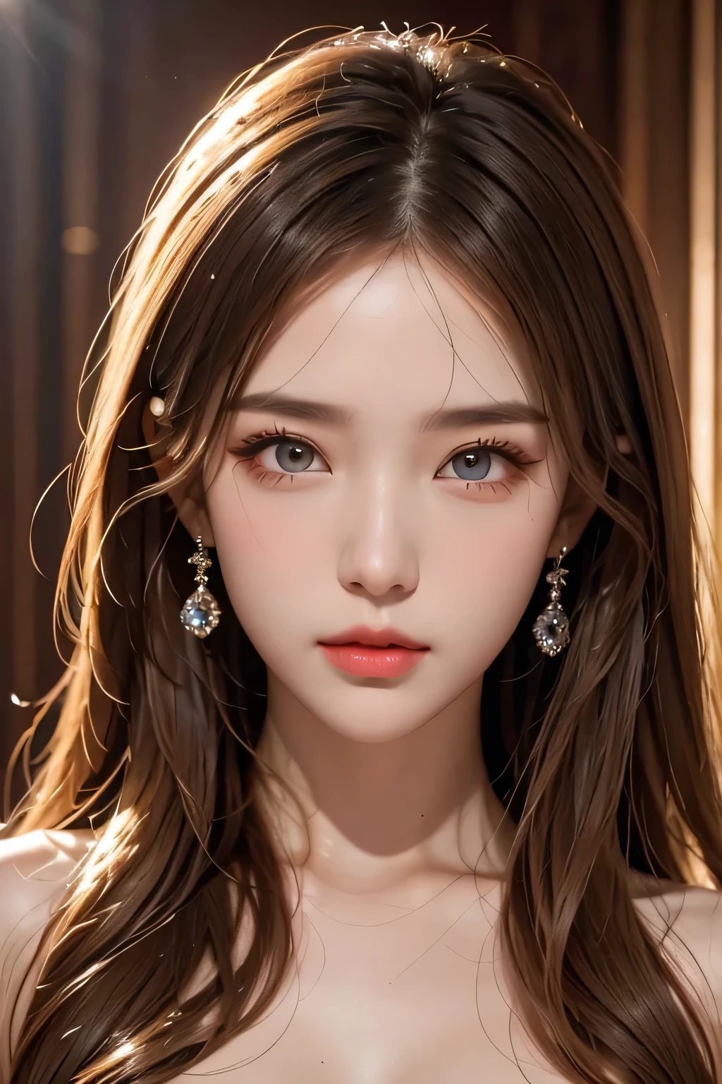 Super premium graphics，8K HD CG works，high quality graphics，High-definition and exquisite CG works，Ultra-fine details：1.1，Realistic photo effects，Interior lighting effects：1.5，natural soft light：1.5,（Virtual light effects：1.8），shining dress，sliver long hair，transparenthair，（Quality hair details：1.1）,Clear eyes，Double eyelids look good，Sharp eye makeup, Create exquisite eyelash makeup, thin eyebrows, Ultra-detailed eyes，a tall nose, lovely red lips, rosey cheeks, With delicate makeup on her face , pretty face, The face shape is perfectly proportioned,（Advanced facial details：1.1）,a girl, happy, setailed eyes, glossy lips, crystal dress,  reflecting lights on crystals, spreading lights, attractive pose, whole body capture, Women's artwork，Realism，