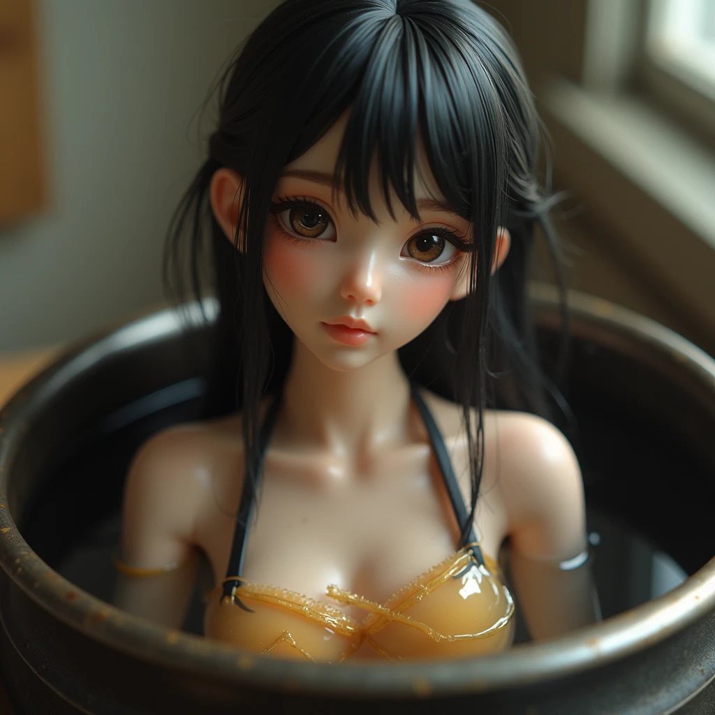 Angel of the Wind、Cute and beautiful baby girl with long hairstyle and weave small breasts bath fullnude