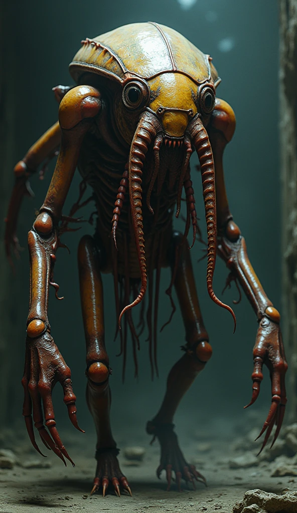 ((Best quality, 8K, Masterpiece: 1.4)),((Amazing detail: 1.3)),((illustration: 1.2)),((high resolution: 1.1)),Creepy, Horror, Worms, Dark style, Dark fantasy,Tentacle, Flesh-colored, Realistic, Dark atmosphere, Chiaroscuro, filmgrain, peristaltic,Decolorization,