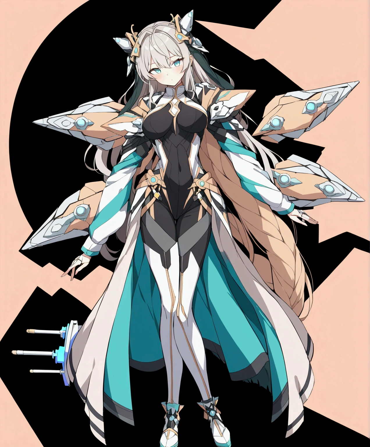 hair color : gray hair or silver hair
Snow : wall
She is a beautiful woman with long hair, an excellent body, a d-cup , and a big, straight height like a model(177cm) Occupation is a religious saint
raiment: SF style combat uniform
Background : dystopian wilderness