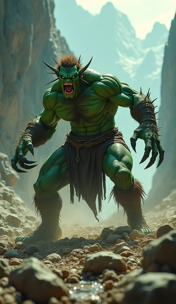 monstrous, demon, horns, teeth, glow, black mane, beast, nightmarish, wrinkled, dirty, bloody,crazy background, colorful, detailed, high quality, crisp, cgi