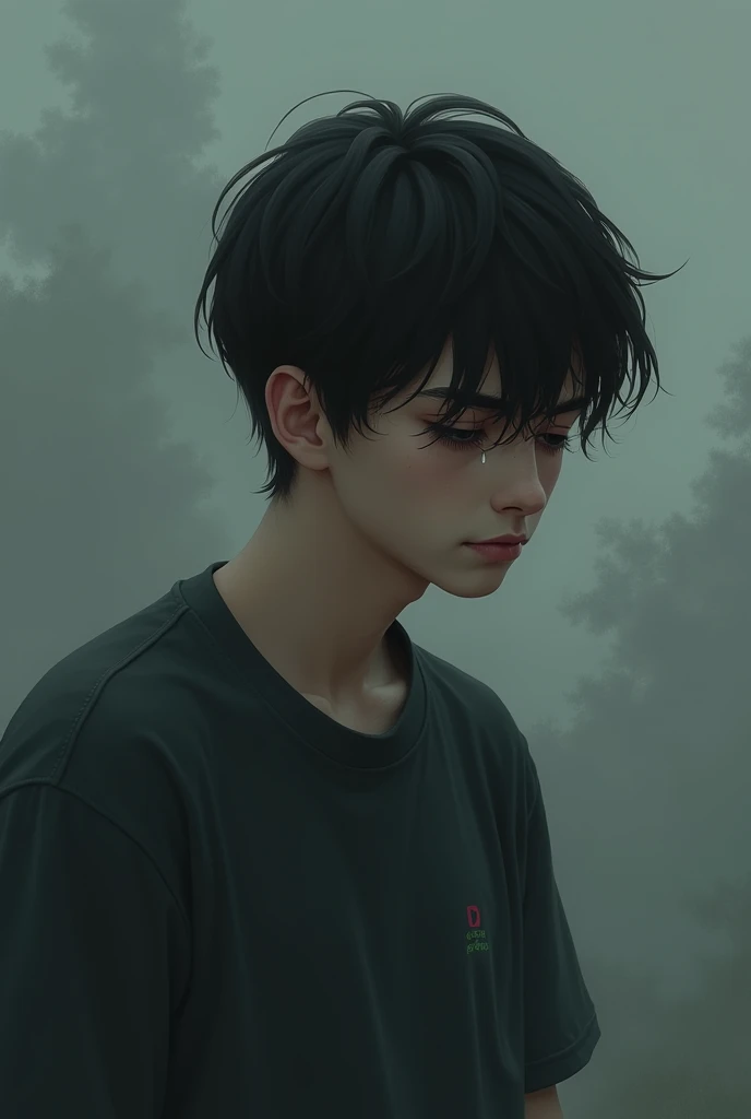 Boy with sad and calm mind 