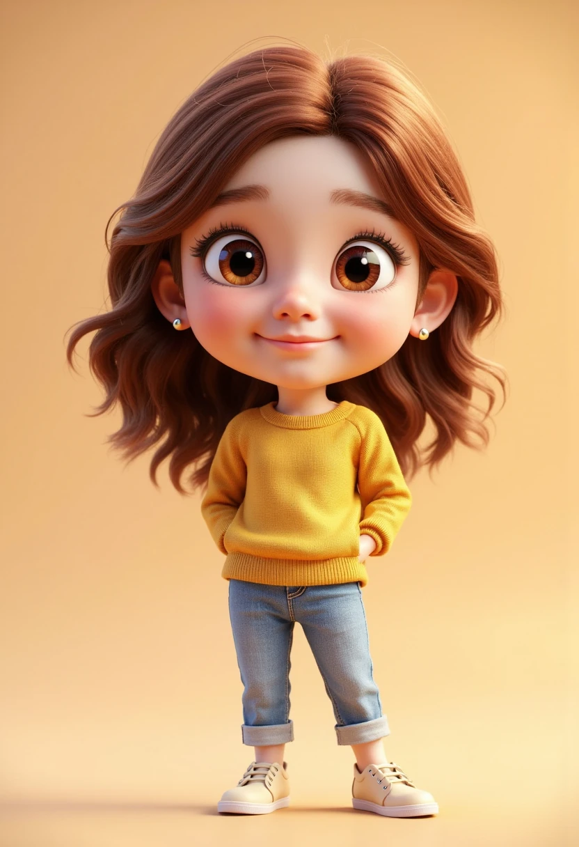 girl, Pixar style, 3D style, Disney style, 8k, solid background, avatar , poster. casual wear