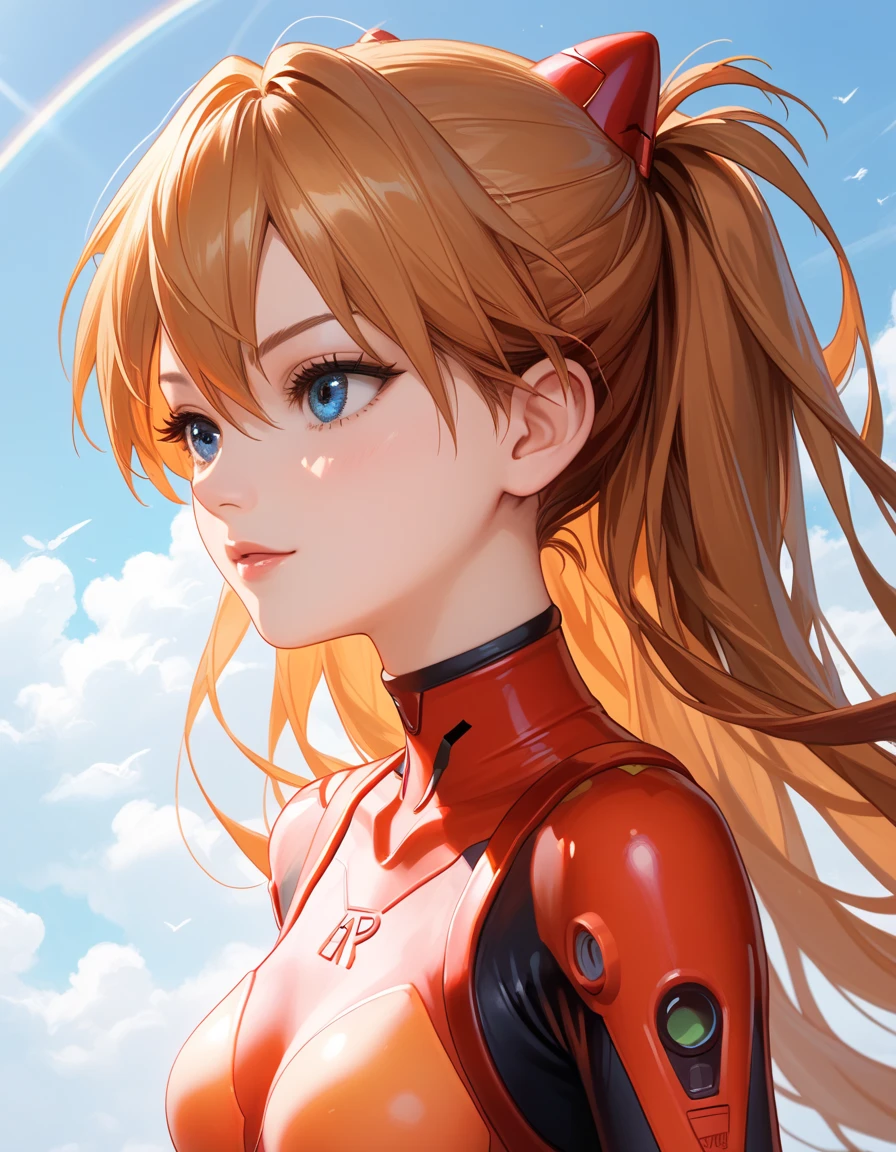 Asuka Langley ,masterpiece, best quality,,city,cyperpunk,night,rain,moon, HUGE ASS, BACK VIEWER, BLUSH, SEDUCTIVE LOOK,