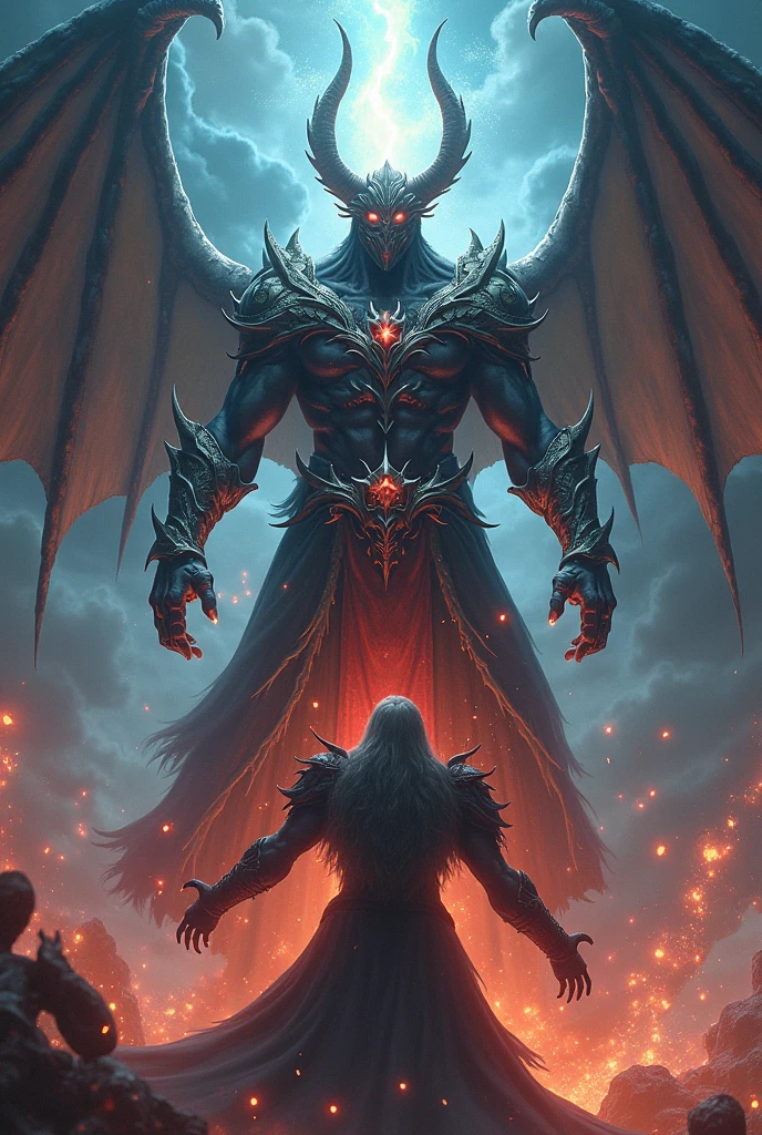 Give me a panel of main villain was ready to use a dead technique and was said that will said "scale of the dragon" and second panel main villain was said "recoil" and the third panel main villain said  "twin meteor" and next panel was said  "world cutting slash "