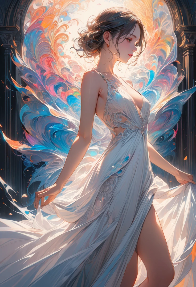 Tattoo Style: Illustrate naked bodies engaged in a celestial dance, symbolizing freedom and the acceptance of diverse body forms in motion. Utilize flowing lines and ethereal tones to create a celestial atmosphere, representing the unique beauty of each body.