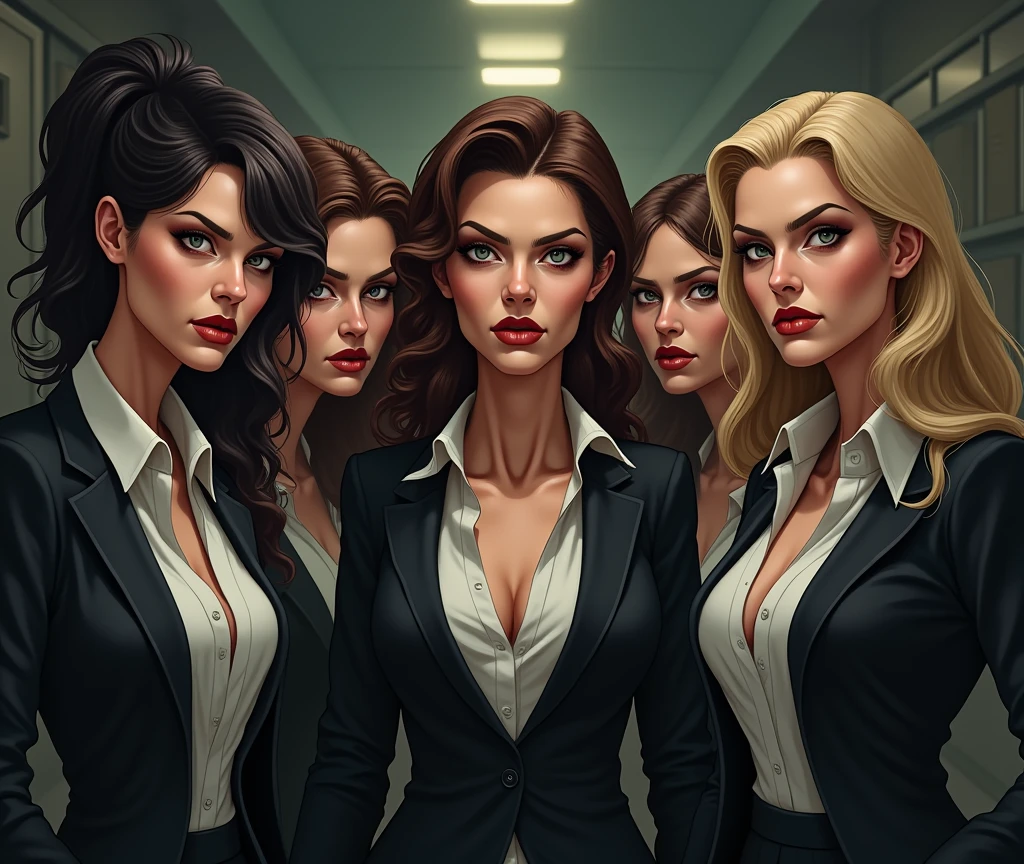 Illustration of women afraid of sexual harassment in the workplace。