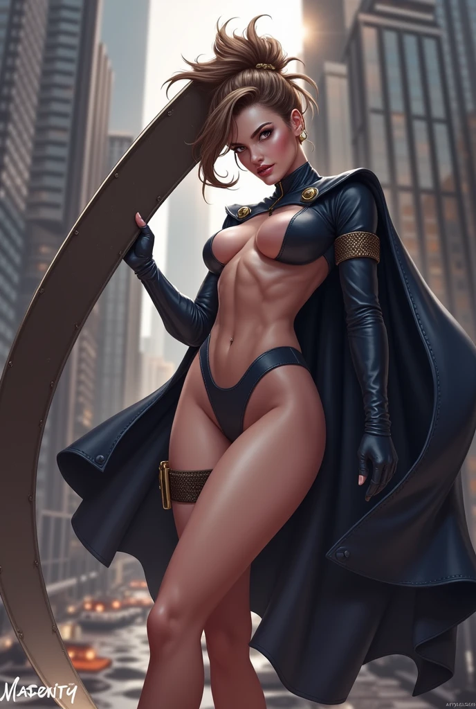 A Masterpiece,4k,Hyperdetailed,photorealistic, beautiful woman, Ruby Rose as Batwoman, Batwoman costume, Batwoman cowl, batwoman cape, smile, exquisite facial features, exposed breasts, exposed legs, exposed body, exposed pussy, sexy, perfect body, slender body, mostly naked, nsfw, Squat on the rooftop of a tall building, dark dystopian metropolis in background at night and its raining, legs open, dripping wet, wet hair, low-angle shot, worm's-eye view, perfect lighting, beautiful woman, detailed defined body, using Batwoman cosplay, 1girl, solo, panorama, Nikon, masterpiece, super detail, award winning, 16k, textured skin, highly detailed skin, realistic skin details, visible pores, sharp focus, volumetric fog, 8k uhd, DSLR, high quality, film grain, fair skin, photo realism