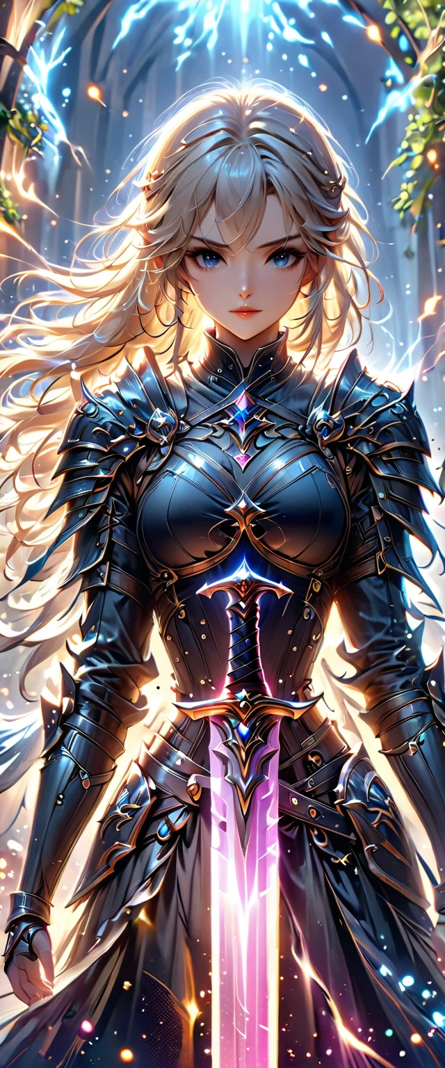  best quality,   super quality , 16k, 
Long haired woman holding a sword in her hand、fantasy art style、 Very Detailed ArtGerm 、壮大なfantasy art style、Charming Elven Princess Knight、 Anime Fantasy Illustrations 、 Anime Fantasy Artwork 、壮大なfantasy art style HD、 detailed digital anime art 、artgerm and rossdraws、 rossworthy digital painting 、Epic fantasy digital art style