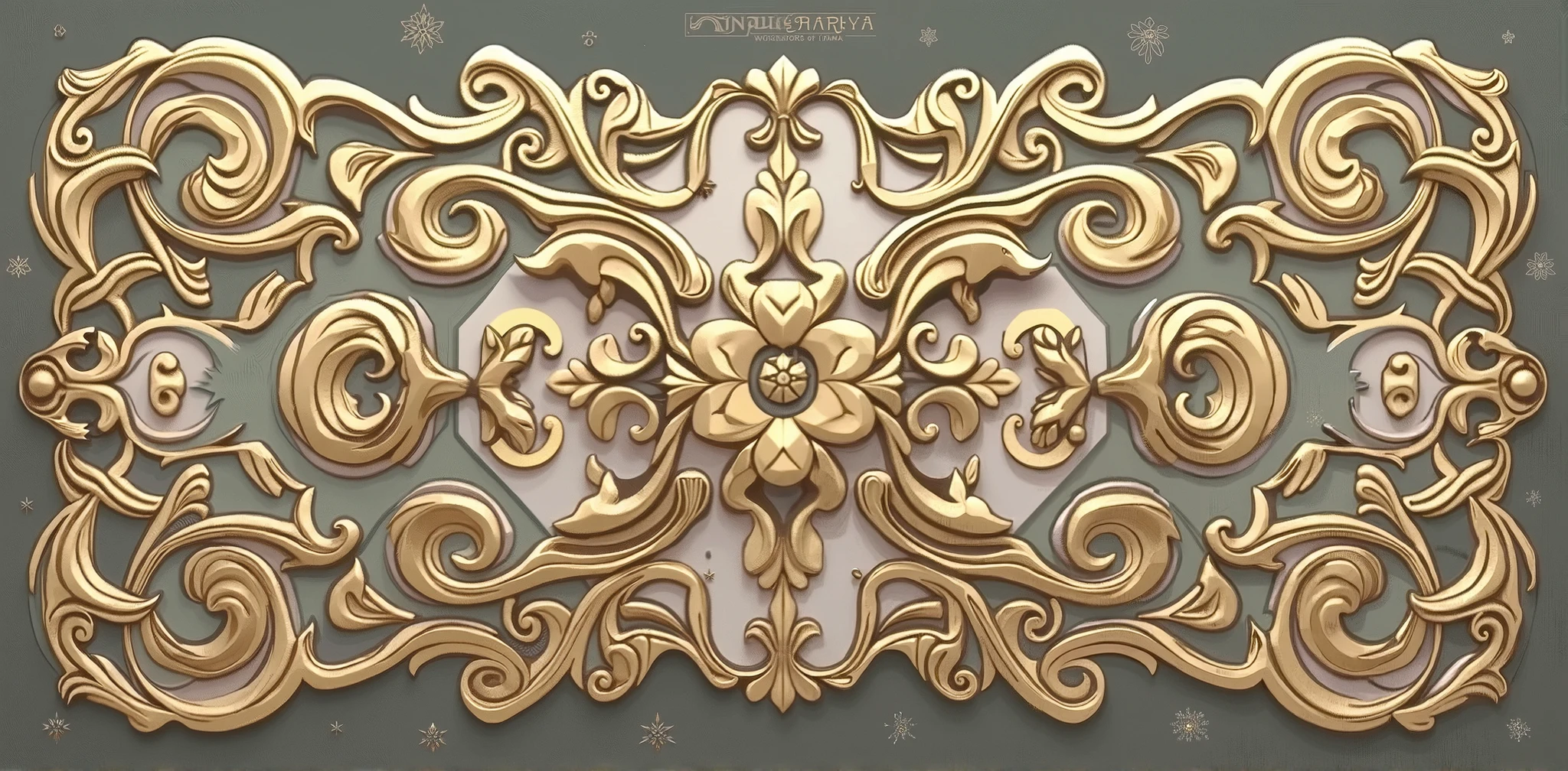 Arabic golden ornament in the shape of border, oriental pattern