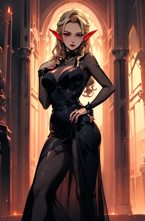 Woman, Homunculus, construct, fantasy, business clothes, suit of a courtier, wax body, copper veins, Glowing eyes, long braid