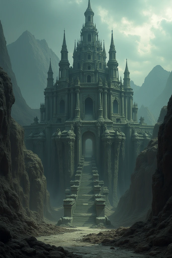 A temple with dark catacombs