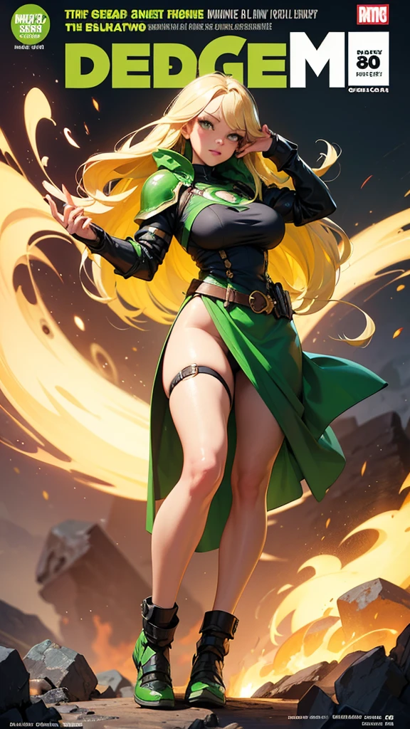 Detailed background,(dungeon with spirits flying about),particles,(style-swirlmagic:0.9),floating particles,glowing orb,masterpiece,(realistic, photo-realistic:1.37),22 year old woman,brown flowing hair,(green glowing eyes),beautiful face,perfect illumination,looking at viewer,(wearing sorcerer robes)(body illumination:1.5),((full body shot, standing)),