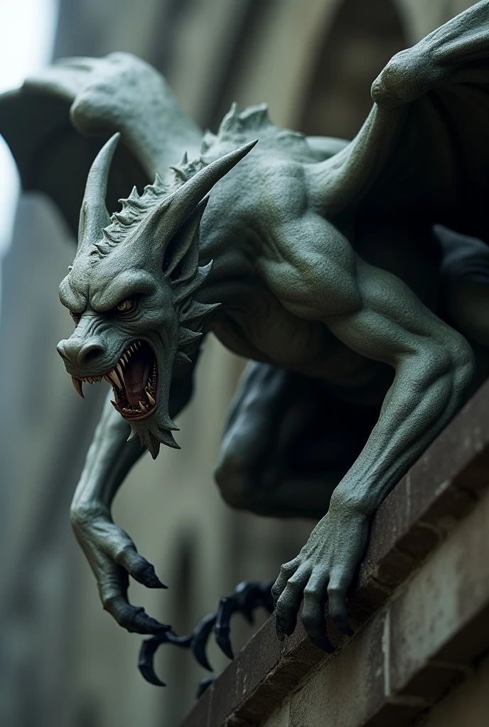 <lora:artfullygargoyle_sdxl_v1:1>,Logo,Gargoyles are magical creatures that were originally created by a very powerful cleric from stone statues. The first gargoyles were terrible winged stone monsters,designed to protect holy places from evil spirits. Still,during a huge magical battle,their inner being was altered and they became fully conscious creatures that have a very high affinity for magic. After centuries of magical modifications and enhancements,gargoyles are nowadays a very much changed race that is not warlike at all but rely entirely upon magic,