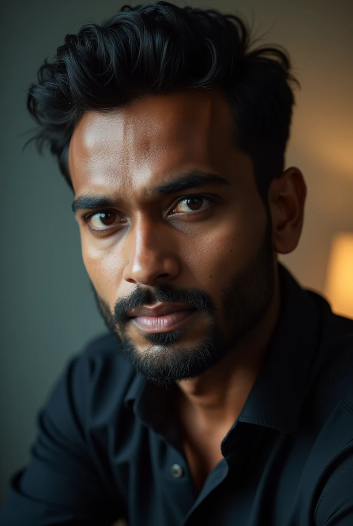 (vijay), (a highly detailed portrait of a man, cinematic style, best lens camera angle, hyper realistic, (best quality,4k,8k,highres,masterpiece:1.2)