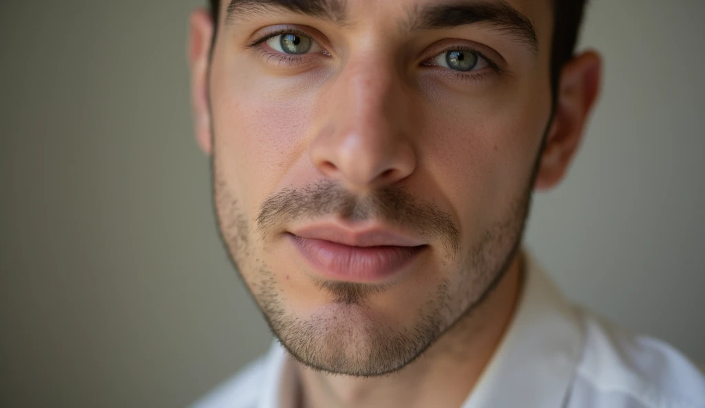 a handsome 1man selfie potrait, closeup