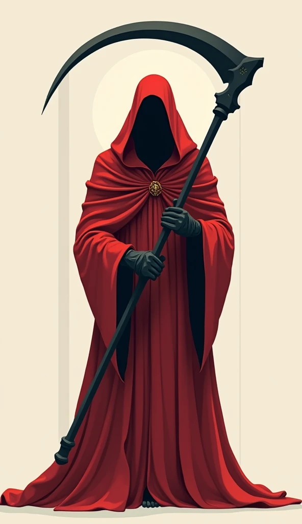 Vector art design for sticker of: floating Reaper ，scyscraper, the great crown of the king of the dark abyss, king of angmar from lord of the rings, cursed of death image, bloody red Taoist robes，cultivating immortal，white background