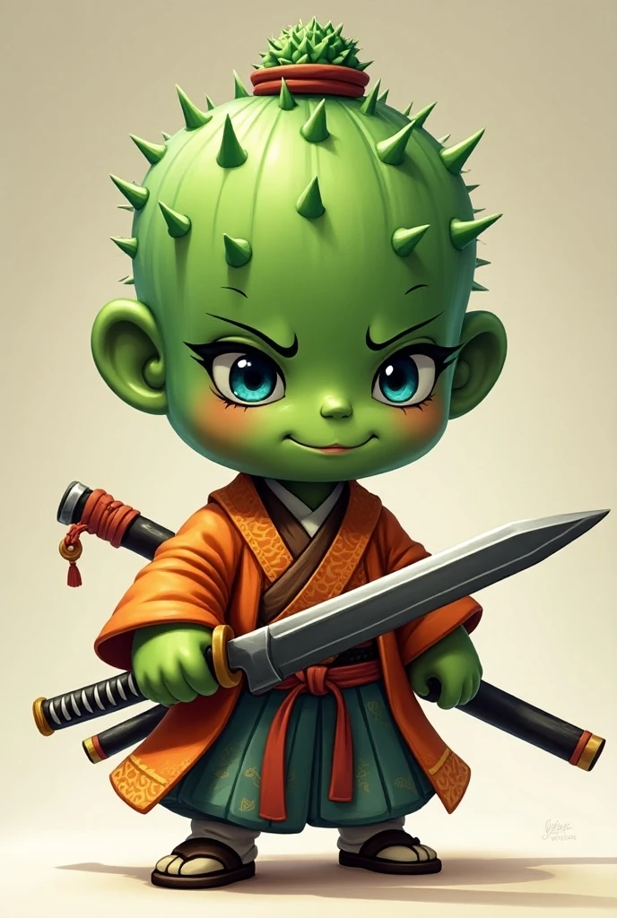 Cartoon character IP, wearing Chinese Ming Dynasty costumes, holding a shovel, a turtle boy, pure white background