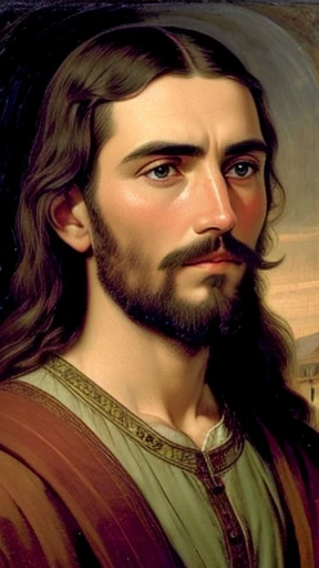 A man Jesus Ben Sirac focused on his face
