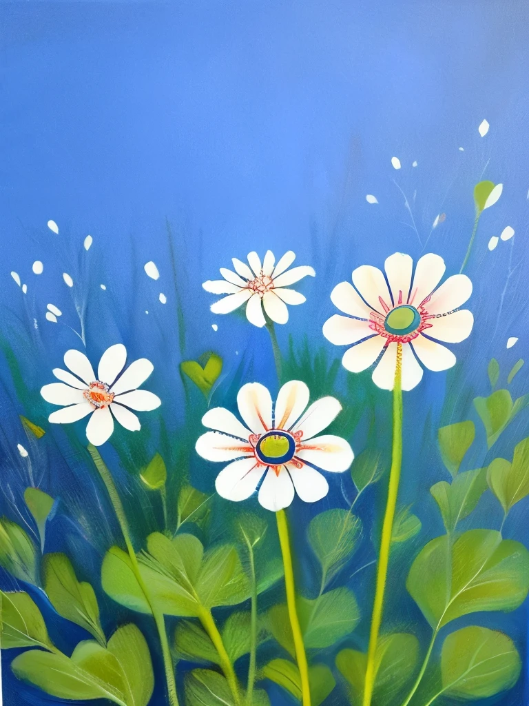 painting of three white flowers with blue centers on a green background, glowing hue of teal, soothing colors, greenish blue tones, teal aesthetic, blue flowers, turquoise, blue - petals, beautiful large flowers, turqouise, serene expression, blue and cyan colors, realistic flowers oil painting, anemones, elegant art, blue and green colours