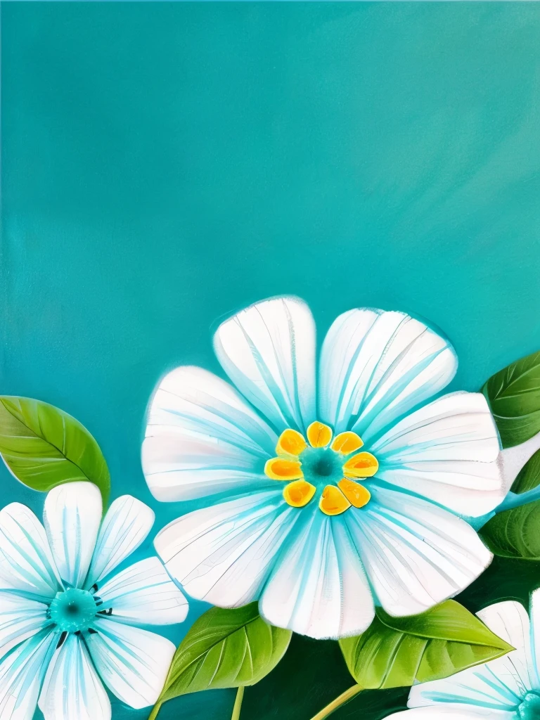 painting of three white flowers with blue centers on a green background, glowing hue of teal, soothing colors, greenish blue tones, teal aesthetic, blue flowers, turquoise, blue - petals, beautiful large flowers, turqouise, serene expression, blue and cyan colors, realistic flowers oil painting, anemones, elegant art, blue and green colours