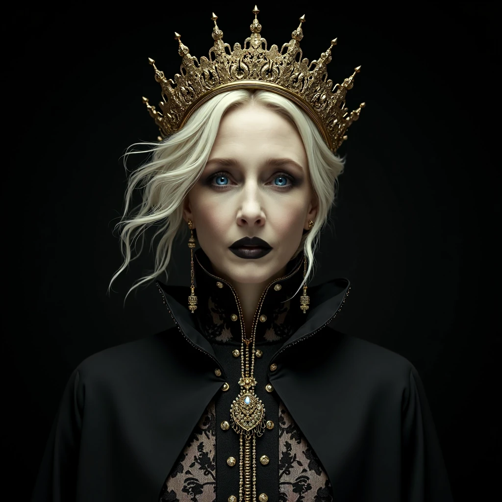 Hyperrealistic art of <lora:Evil Queen SD1.5:1.2>
Evil Queen a blonde woman with a black balenciaga dress and a black feathered headpiece costume looking evil, Extremely high-resolution details, photographic, realism pushed to extreme, fine texture, incredibly lifelike