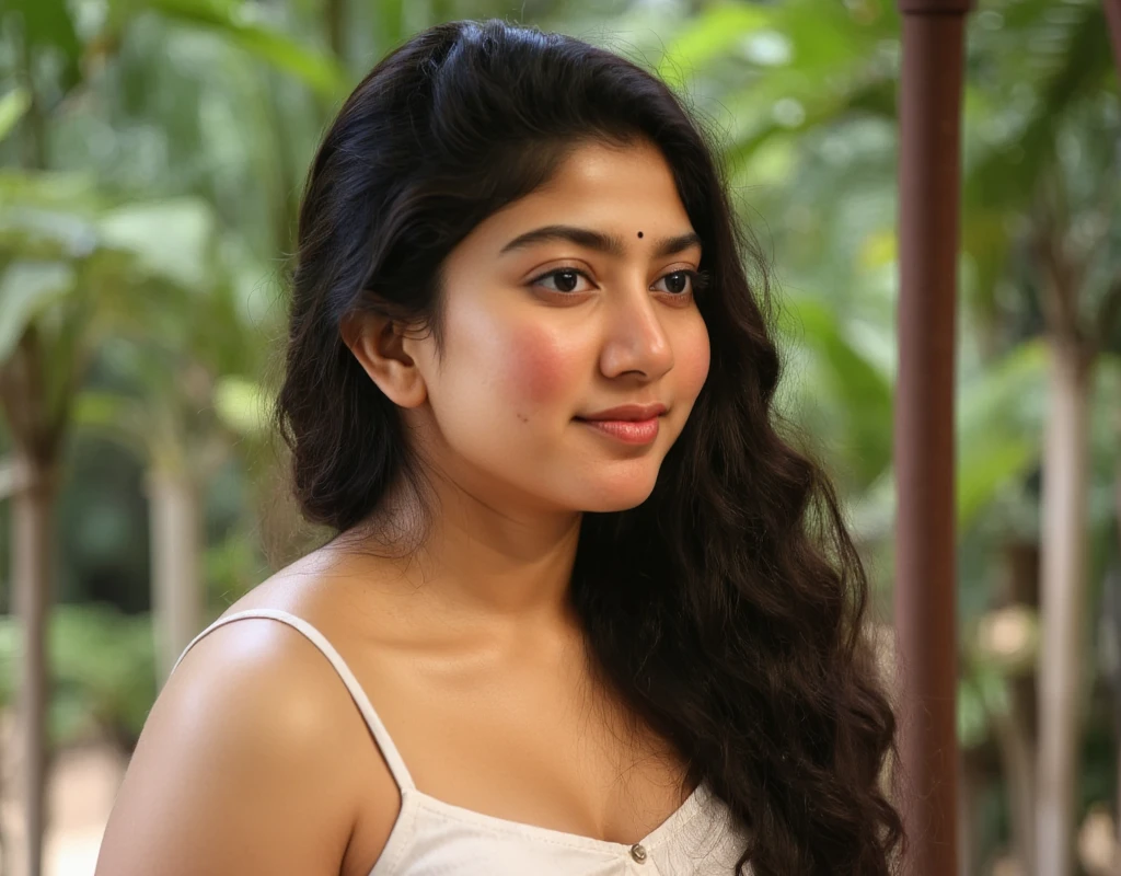 Sai pallavi, full body, wear bikini, 24 year, bathing in a river, in the middle of the forest, a jaguar watching from afar, sad, Clockpunk, Gamercore, street level view, Blender rendering, 100mm, Sculpture, iridescent colors, Medicalcore, strobe lighting, ultra realistic, photorealistic, octane render, unreal engine, hyper detailed, volumetric lighting, hdr, octane render, fantasy 4k 8K