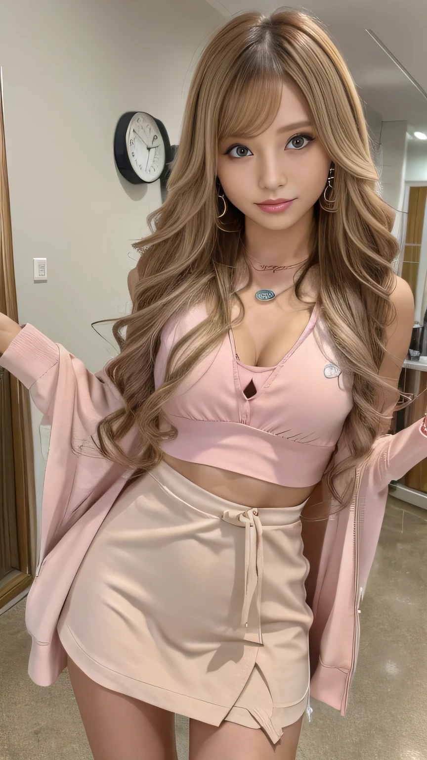 Long Hair, curly hair,White beige hair color:1.2,、 tan:1.5、1 gal 、黒Gal、Pretty Top Clothes 、あちこち破れたGal服、( best quality, 8k, masterpiece, RAW Photos: 1.3),Mysterious, Beautiful Japanese woman, young Japanese woman ,A toned and well-trained body、 (Highlight color hair,pink、blonde、5 ear piercings、 Necklaces 、Roman alphabet tattoo on arm、 straight long hair, Layered Haircut), earrings for a woman alone, Many thin bracelets, whole body, Highly detailed faces and skin tones、 beautiful eyes, Realistic, Fascinating , beautiful posture、 Always Wear Skirts 、Flashy accessories、 out of your belly button、フープ earrings for a woman alone、 tank top、Cut and sew、Gal、コGal、 cleavage visible from an open chest shirt、Multicolored Hair、A face of ecstasy、Expression at peak of sexual arousal 、Summer mini dress、 is excited、On a ship while cruising、 ONE GIRL 、