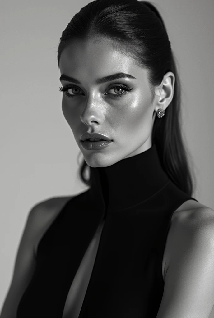 beautiful model studio photography black white image