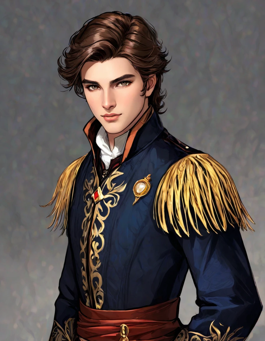  (((((,man, 25 years old))))) with brown eyes,((((  brown hair ))),  gentle androgynous prince ,  handsome androgynous prince , in , Scene,  imperial royal elegant clothing, wearing a nobleman outfit , aristocratic appearance , video game Scene, , Lulua Workshop, dressed in ancient costume ,  inspired by Ludovite Fulla , inspired by Todd Lockwood ,   Edmund Blair and Charlie Bowter  , ,  handsome stunning realistic, shirtless ::  highly detailed ,  inspired by Samuel Scott  ,  heroic masculine pose , Charlie Bowater style,