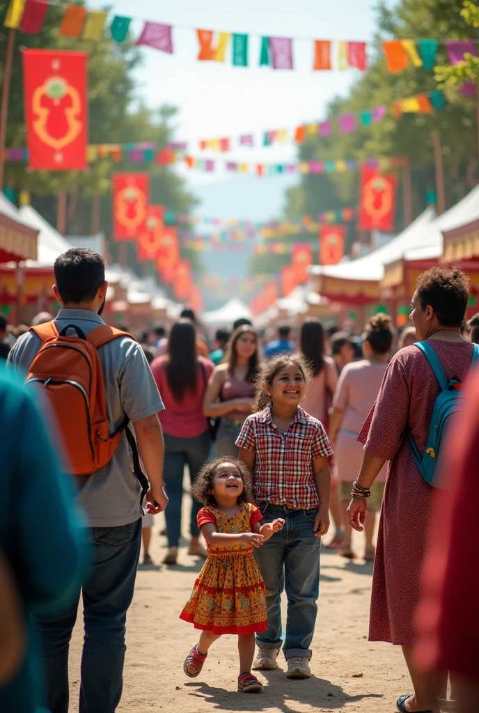 Describe a festival with sign language assistants to physically challenged and able-bodied rens.