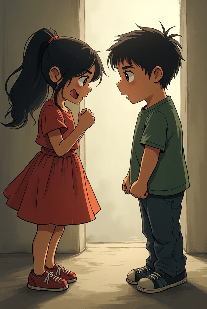 "A boy kneels on the ground, tears streaming down his face as he reaches out to a girl walking away from him. The girl, appearing indifferent or detached, continues to walk away, leaving the boy in a state of despair and "A boy kneels on the ground, tears streaming down his face as he reaches out to a girl walking away from him. The girl, appearing indifferent or detached, continues to walk away, leaving the boy in a state of despair and longing."