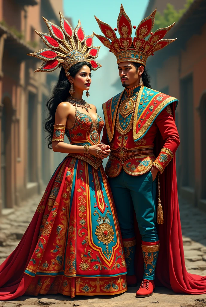 Create some devils referring to the Oruro carnival