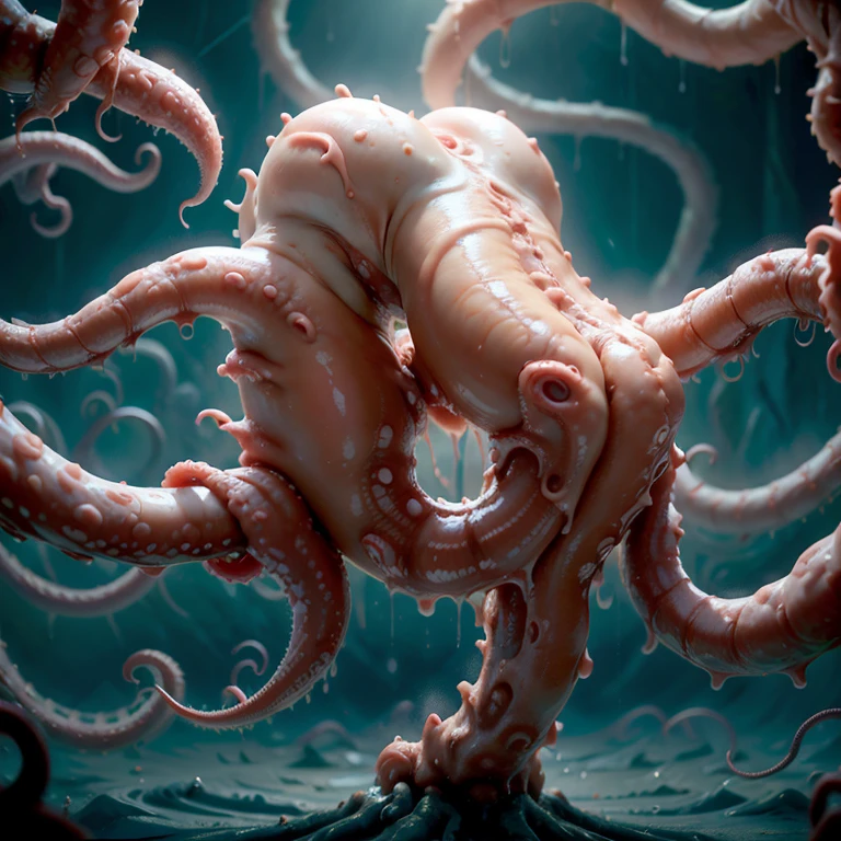 Super detailed, Very detailed,masterpiece,(Highest quality),(Super detailed),(Very delicate and beautiful),((erotic)),Completely naked, Two people kissing, Cheeking thick tentacles,  Bound by thick tentacles, ((Angle from the front)),M-shaped legs,  ((Thick tentacles inserted into vagina and ass)), Beautiful girl with straight silver hair,Red Eye ,Ecstatic expression, Sticking out tongue, , (((Black Tentacle Seedbed))), Thick tentacle in mouth,Tentacles sticking into ears,